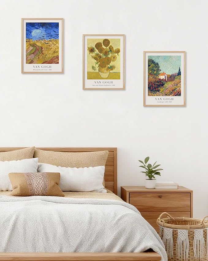 HesenDot Unframed Vincent Van Gogh Wall Art Prints Set of 3, 12x16in Classic