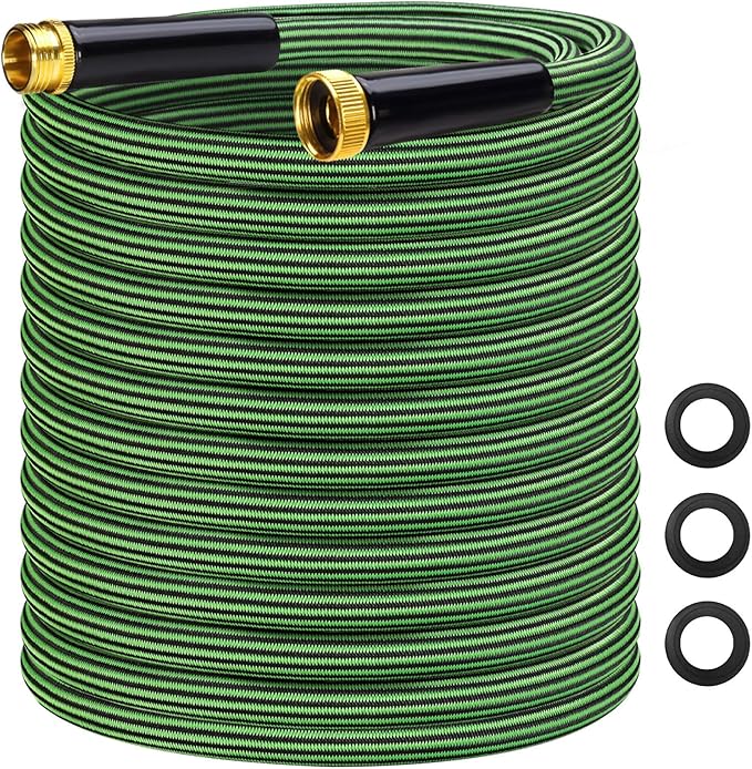 Garden Hose 75 ft Flexible Non-Expandable Water Hose Kink-Free Ultra Lightweight Leak-Proof Durable Portable Wear-Resistant Hoses Pipe with 3/4" Brass Fittings for Outdoor Yard Lawn Car Wash