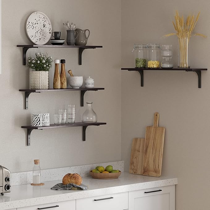 DINZI LVJ Long Wall Shelves, 23.6 Inch Wall Mounted Shelves Set of 2,