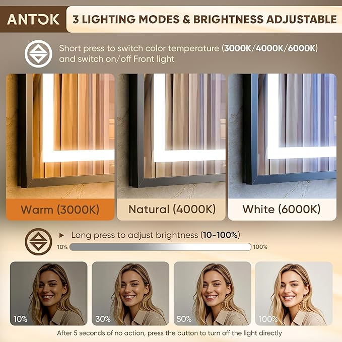 Antok 30X40 LED Bathroom Mirror