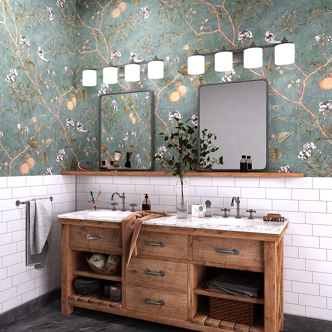 Laatse Green Floral Wallpaper Peel and Stick Bird Wallpaper 17.5" x 196.8"