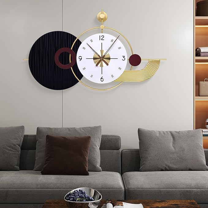 37.8×21 Inch Light Luxury Retro Wall Clock