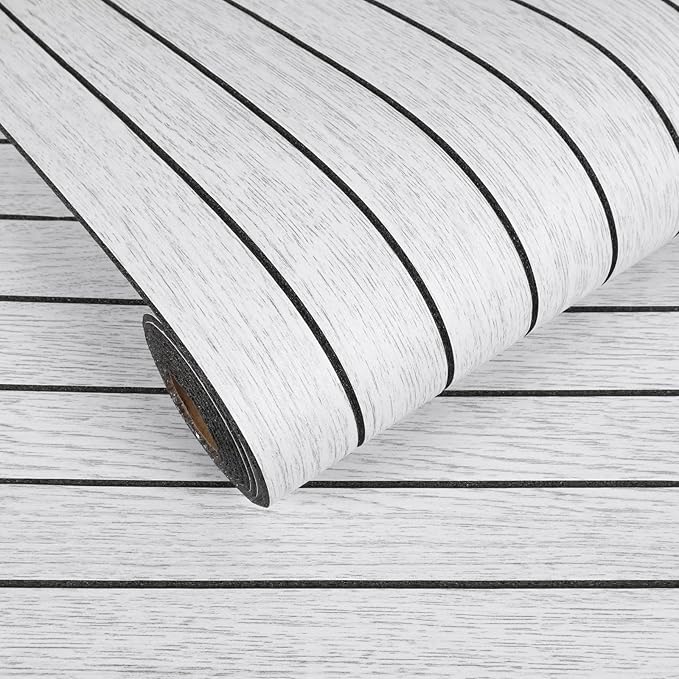 VEELIKE Whitewashed Wood Slat Wall Panels Peel and Stick Wood Wall Panel