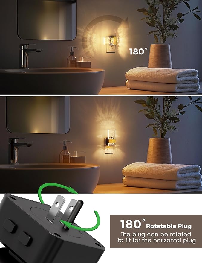 L LOHAS LED Night Lights Plug Into Wall, Color Changing Night Light