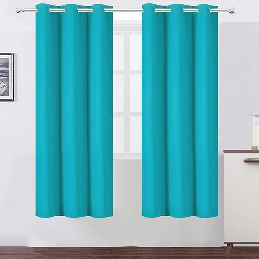 LEMOMO Teal Thermal Blackout Curtains/42 x 72 Inch/Set of 2 Panels Room