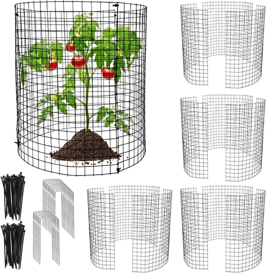 15 PCS Round Plant Protector from Animals, 5 Pack 12'' x 12'' Metal Plant Cagesï¼ Metal Mesh to Keep Animals Out, Garden Protection Bunny Barricades, Wire Plant Protectors for Rabbits Chicken Duck