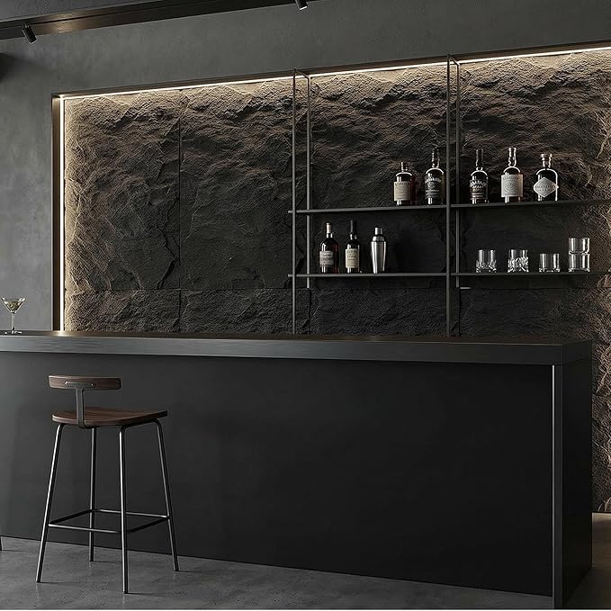 VooBang 4 Pack 3D Wall Panels, Lava Rock Molten Texture PU Wall Panels