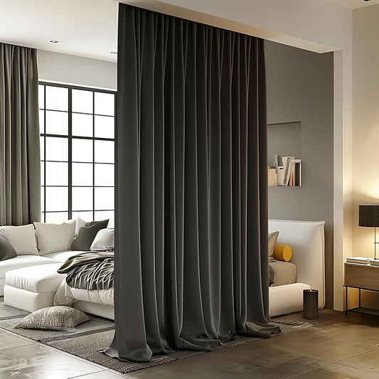 Room Divider Curtains for Ceiling Track Rod, Noise Reduction Privacy Panel for