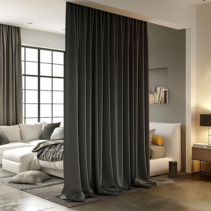 Room Divider Curtains for Ceiling Track Rod, 15 ft Wide x 8 ft Tall, 1 Panel