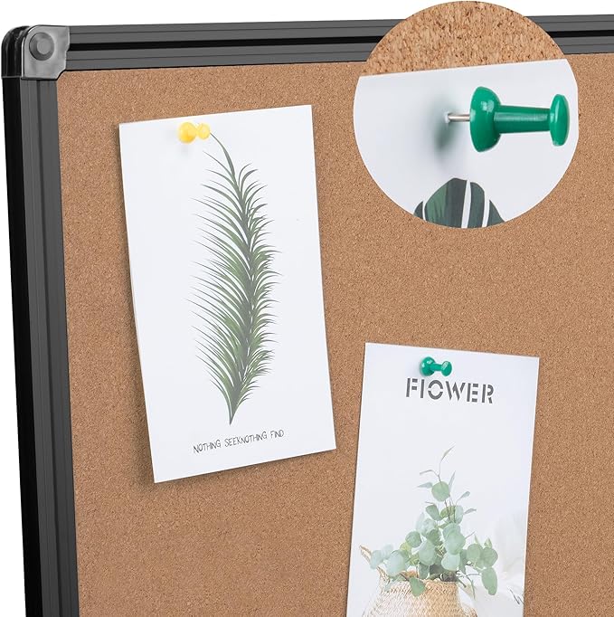 Extra Large Cork Bulletin Board 48" X 48", Foldable Notice Pin Board