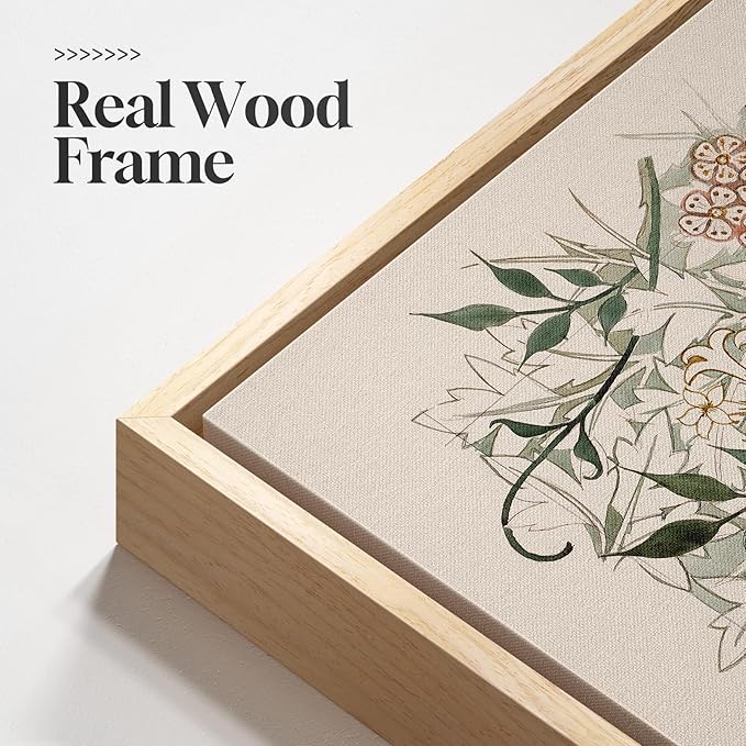 Framed Large William Morris Canvas Wall Art Set of 3, Vintage Nature Floral