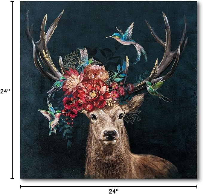 JolyWell Deer Canvas Wall Art