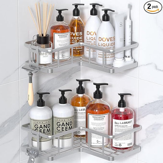 YASONIC Shower Caddy Corner, No Drilling Shower Organizer Corner