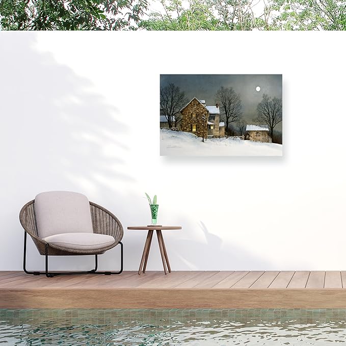 Outdoor Canvas Art - Ray Hendershot 'SNOW COVER' Wall Art for Outdoor Spaces, Patios, or Gardens by Trademark Fine Art