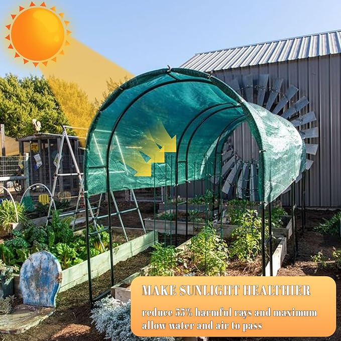 Cool Area 55% 6x8ft Sunblock Shade Cloth Cover Mesh UV Resistant Net for Garden Flower Plant Greenhouse, Dark Green