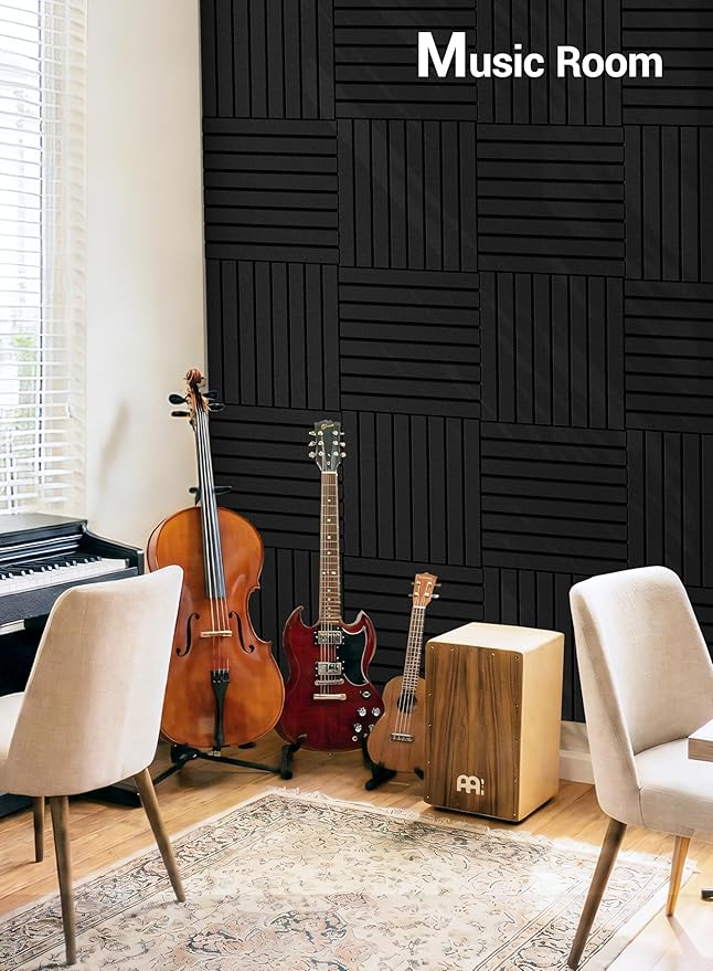 Waister 12 Pack Soundproof Wall Panels, 0.47 inch Thicker High Density Acoustic