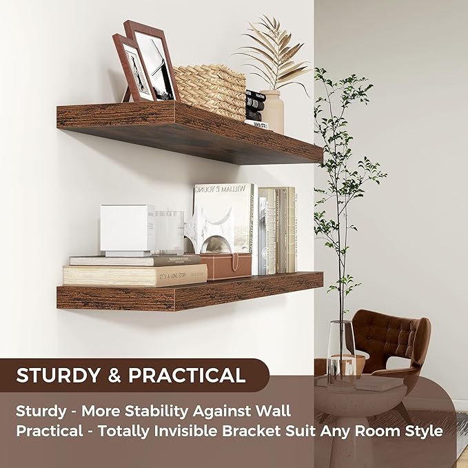 Floating Shelves for Wall 36 inch Long, Engineered Wood Wall Shelves