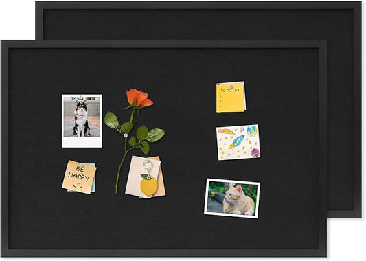 DAHAPYBOO Cork Board with Linen Black 2Pack, Bulletin Board 30"x20", Corkboards