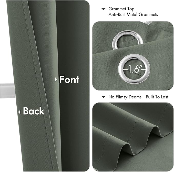 MIULEE Blackout Curtains for Bedroom Living Room 2 Panels, Thermal Insulated