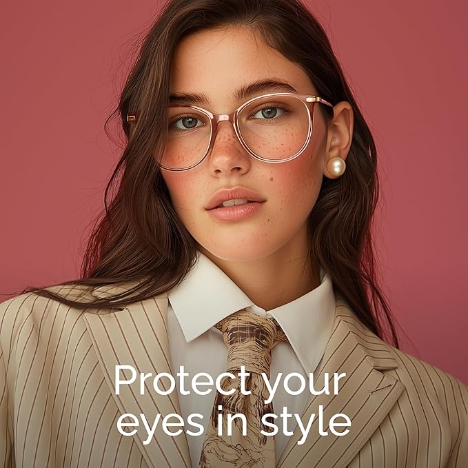 Gaoye Blue Light Blocking Glasses - Trending Round TR90 Frames, Metal Arms, UV400 Protection - Matching Soft Case