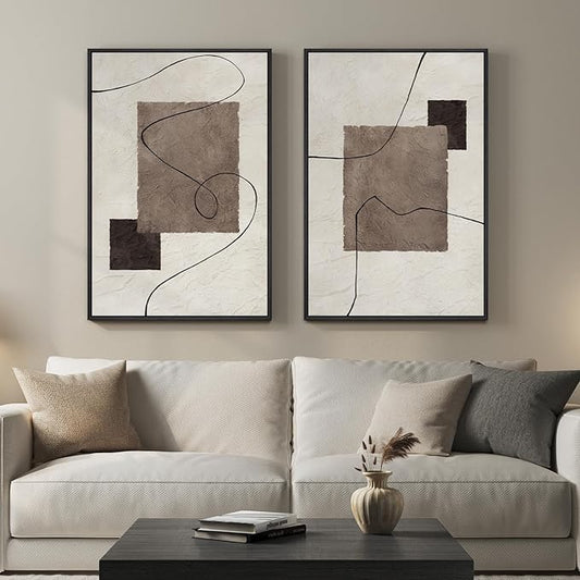 Framed Neutral Abstract Wall Art