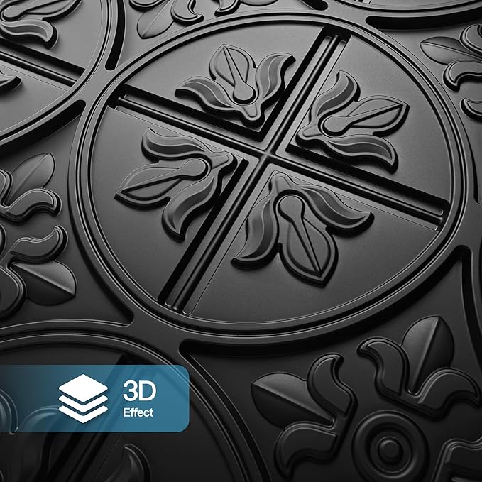 Art3d Drop Ceiling Tiles 24x24in., Wainscoting Panels Glue Up 2ft x 2ft