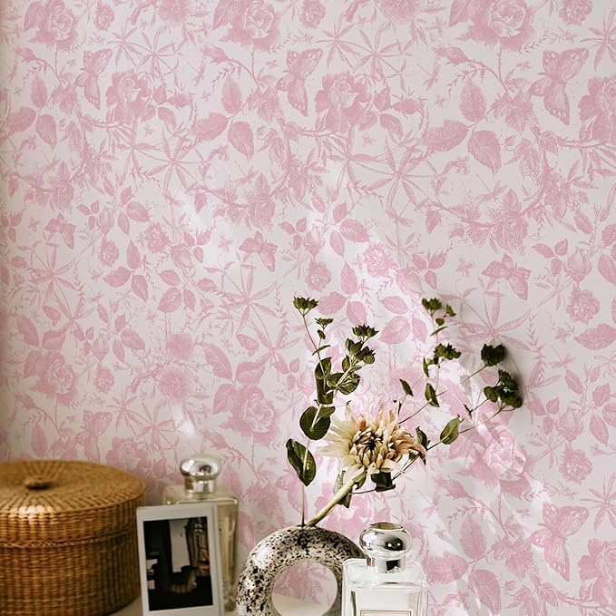 JiffDiff Floral Vintage Wallpaper Peel and Stick