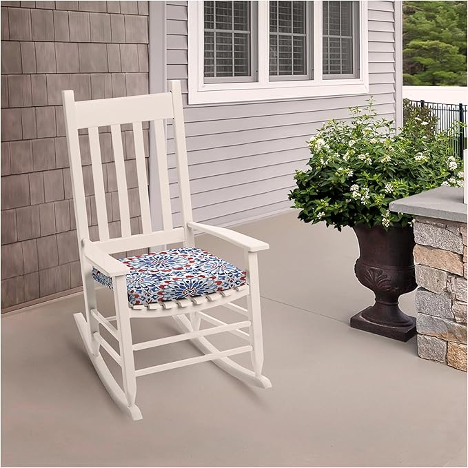 Arden Indoor/Outdoor Seat Or Rocking Chair Cushion, 19 x 18, Water Repellent, Rain Proof, Fade Resistant Cushion for Rocking Or Dining Chairs Clark Blue