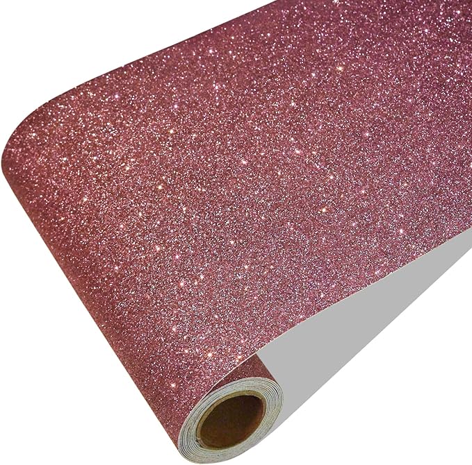CRE8TIVE Rose Gold Wallpaper Border Peel and Stick Wall Border Fabric Glitter