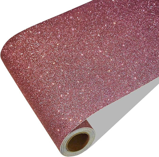 CRE8TIVE Rose Gold Wallpaper Border Peel and Stick Wall Border Fabric Glitter