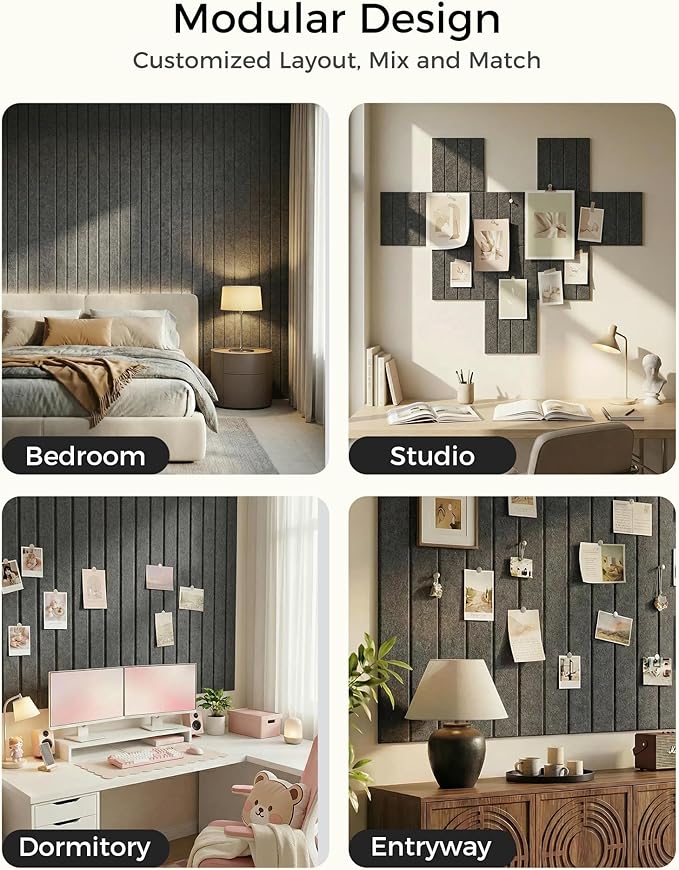 Aothia 12-Pack Felt Bulletin Board Tiles
