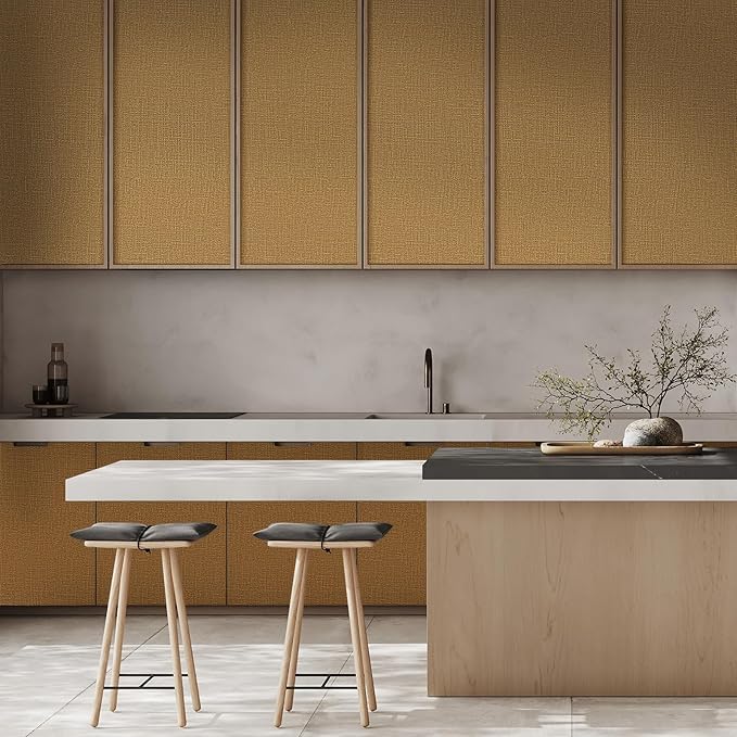 WADILE Grasscloth Peel and Stick Wallpaper 15.7in x 787.4in, Textured Contact