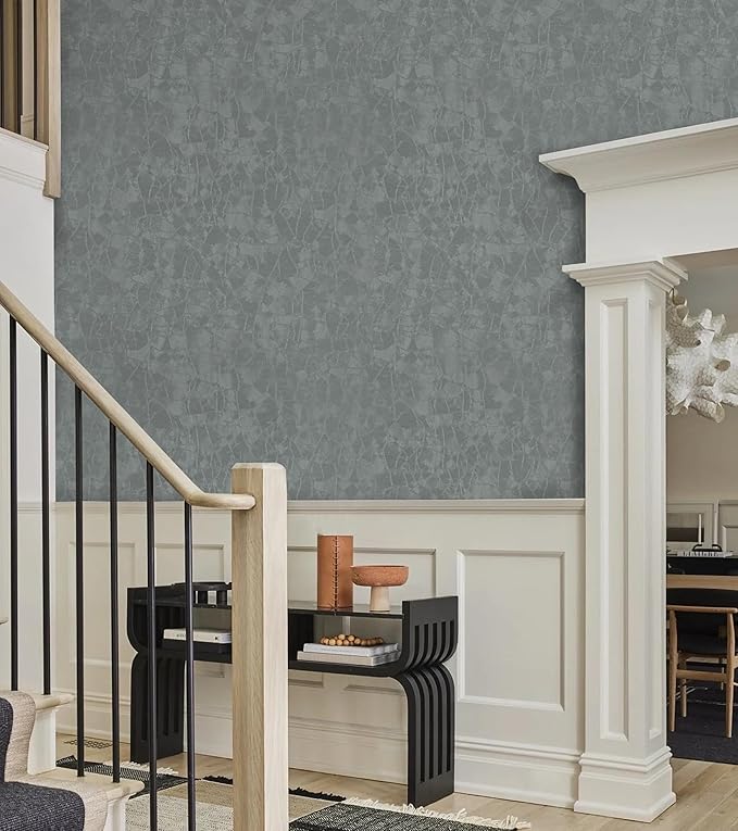 Yasinet Peel and Stick Wallpaper Removable Wallpaper Modern Grey-Green Embossed