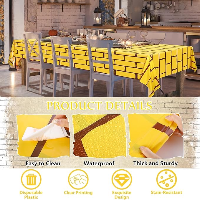 Kochorie 100 Ft x 54 Inch Yellow Brick Road Tablecloth Roll