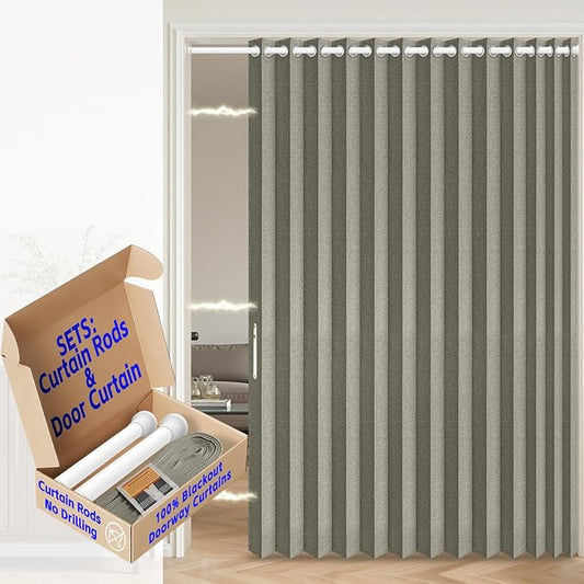 AJAZZ Blackout Accordion Door Curtain