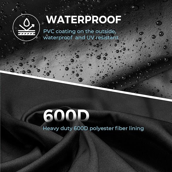 SHINESTAR 38 Inch Built-in Grill Cover for DCS, 600D Heavy Duty Waterproof Island Grill Top Cover with Vents & Click-Close Straps, Windproof BBQ Cover for Jenn-Air, KitchenAid, and Lynx