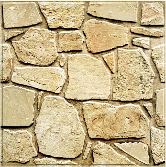 COMSTICKC 3D Faux Stone Wall Panel Peel and Stick Wall Covering, Ultra-Light