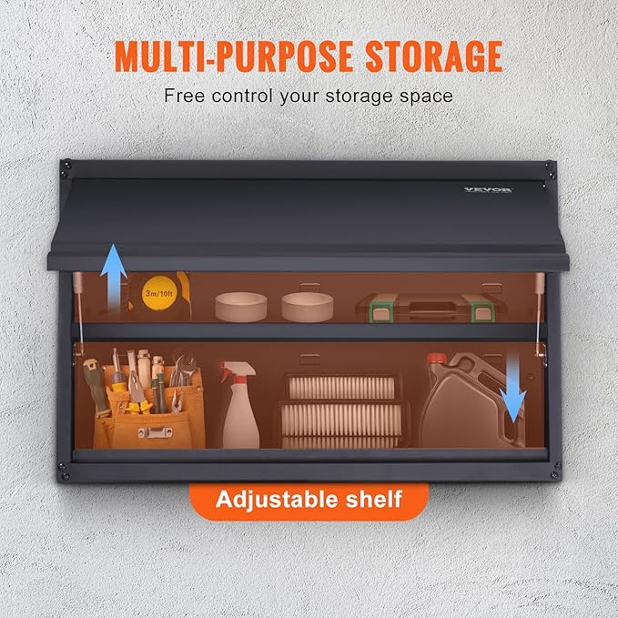 VEVOR Metal Storage Cabinet, 120lbs Load Capacity per Shelf, Press to Close &