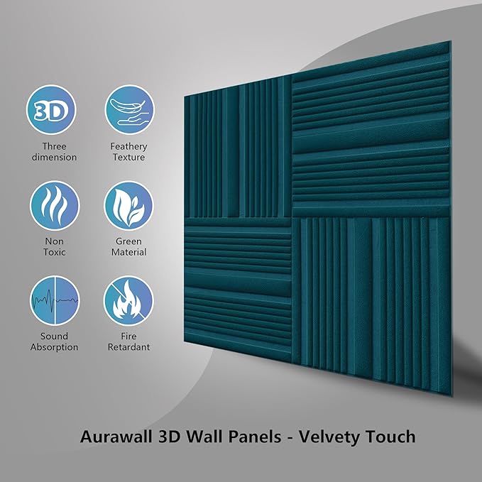 Velvet 3d wall panels for Interior wall Decor peel and stick, Soundproof