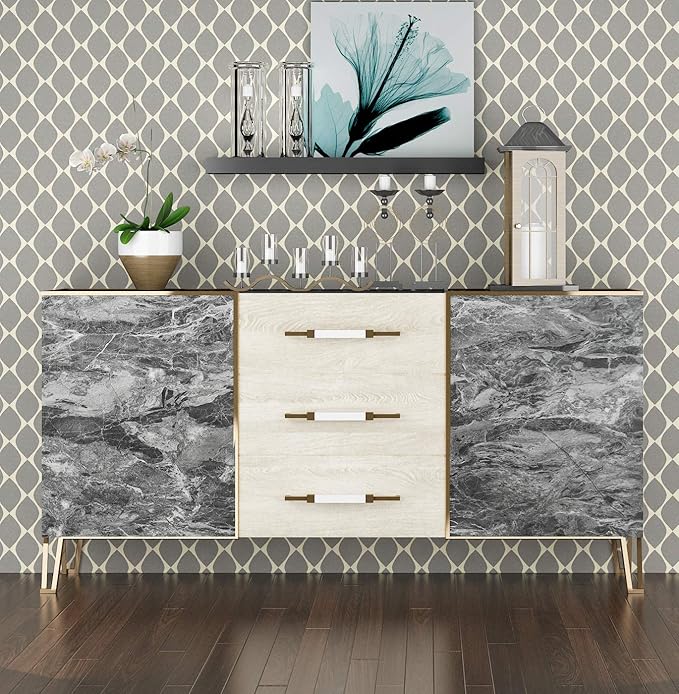 Livelynine Charcoal Concrete Wallpaper Peel and Stick Grey Contact Paper