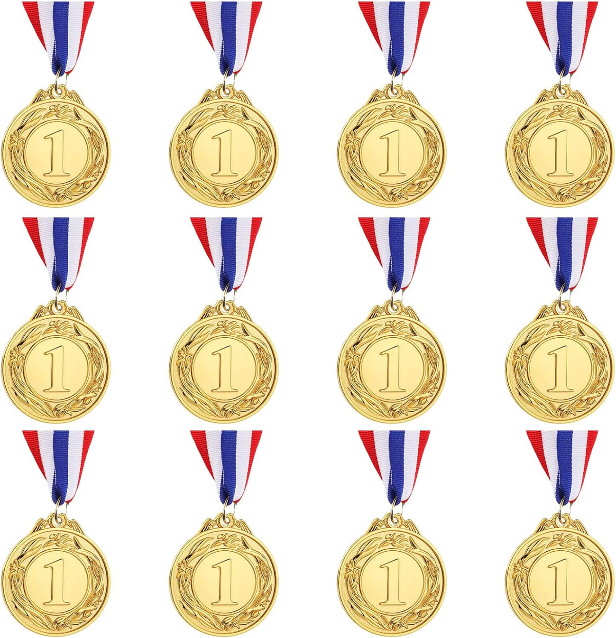 Simpeak Winner Medals - 12-Piece Olympic Themed Awards for Sports Ceremonies | 2 Inches