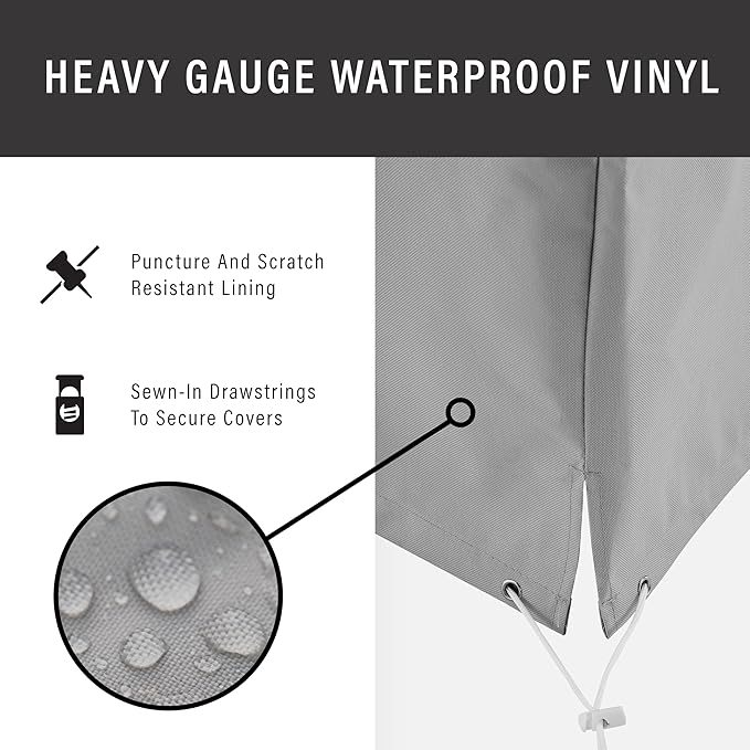 Crosley Furniture Patio Furniture Covers, Waterproof 7-Piece Cover Set for Outdoor Chairs, Sofa, Tables, Gray