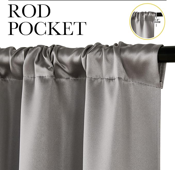 NICETOWN Room Darkening Cafe Satin Curtains