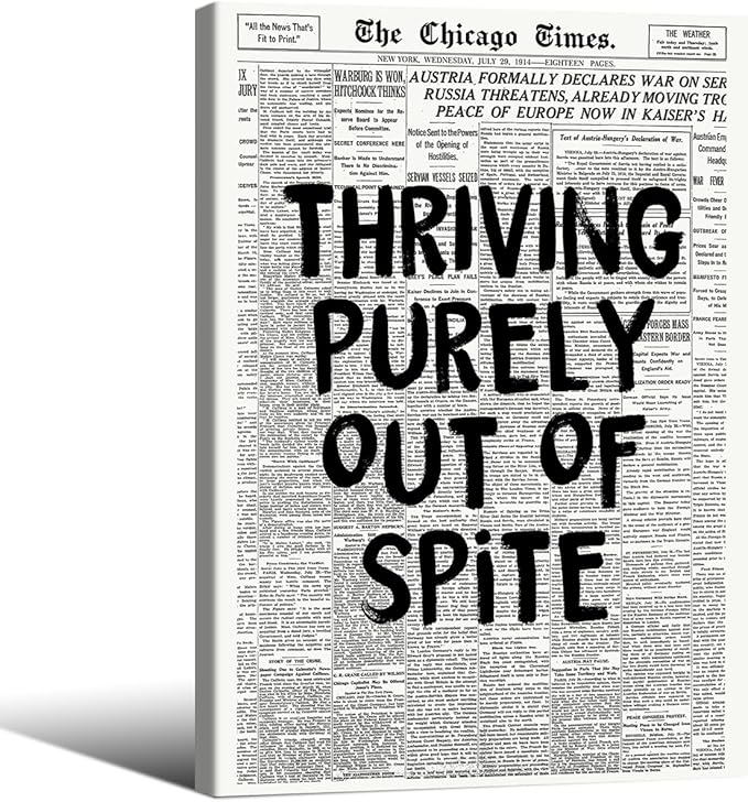 Black And White Newspaper Poster Fashion Fun Motivational Quote Wall Art