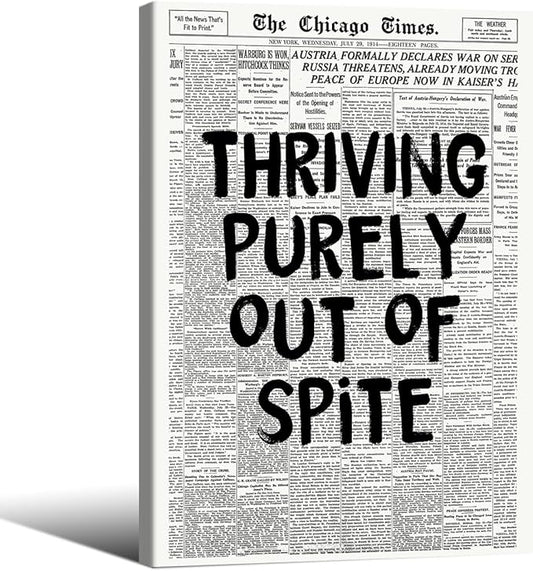 Black And White Newspaper Poster Fashion Fun Motivational Quote Wall Art