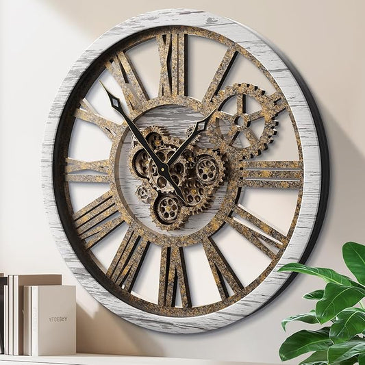 The B-Style Large Wall Clock 36 inch Moving Gear Wall Clock Oversized Vintage
