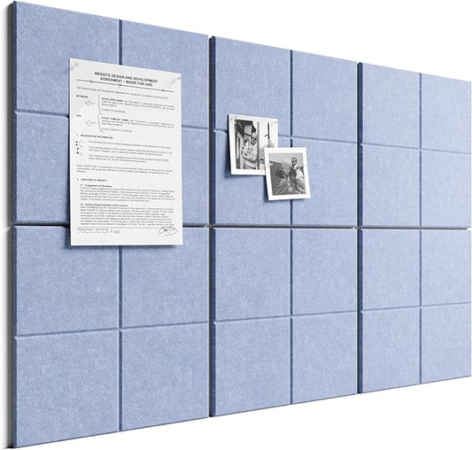 Bumusty Large Felt Bulletin Board, 30 Push Pins, 40 Adhesive Tabs, Soft