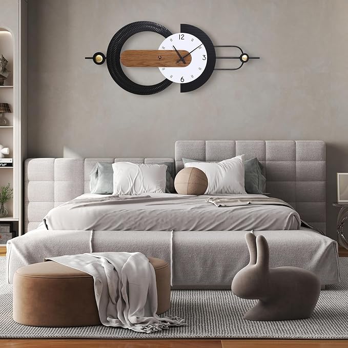 Modern Minimalist Wall Clocks, Silent Non-Ticking Battery Operated,