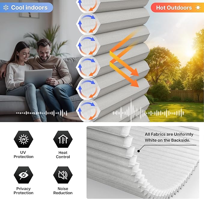 LazBlinds Cordless Cellular Shades