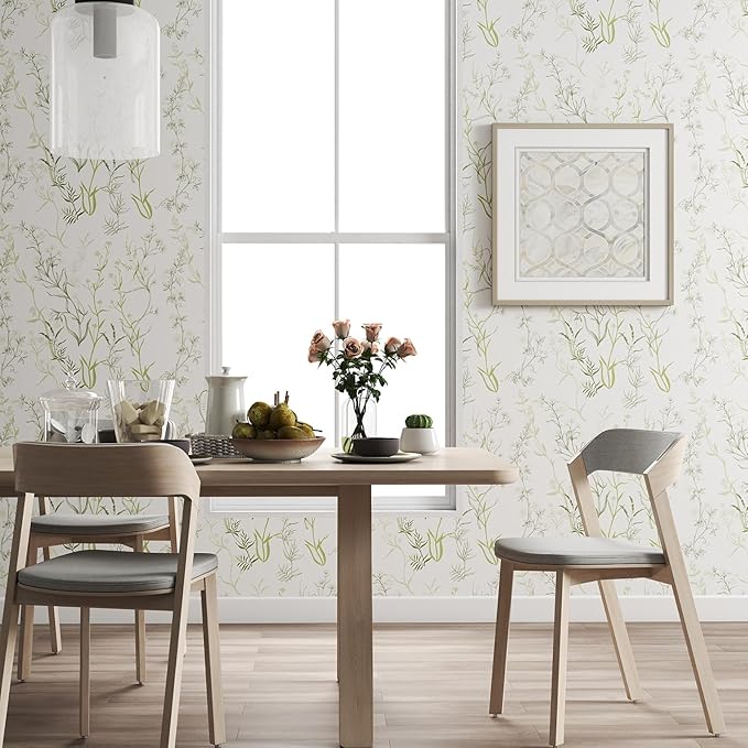 Timeet Floral Peel and Stick Wallpaper Botanical Wildflower Self Adhesive Wall